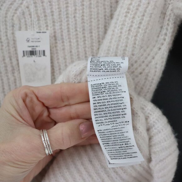 Banana Republic Yak Hair Wool Sweater Womens L Cream Quiet Luxury Classic NWT - Picture 11 of 15